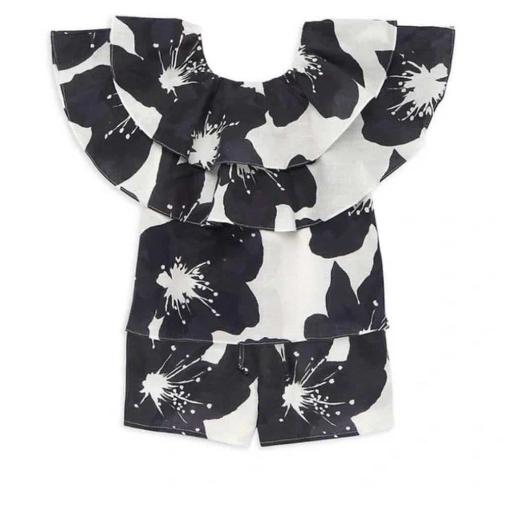 Something navy cropped top and shorts. Size 8. Never worn.